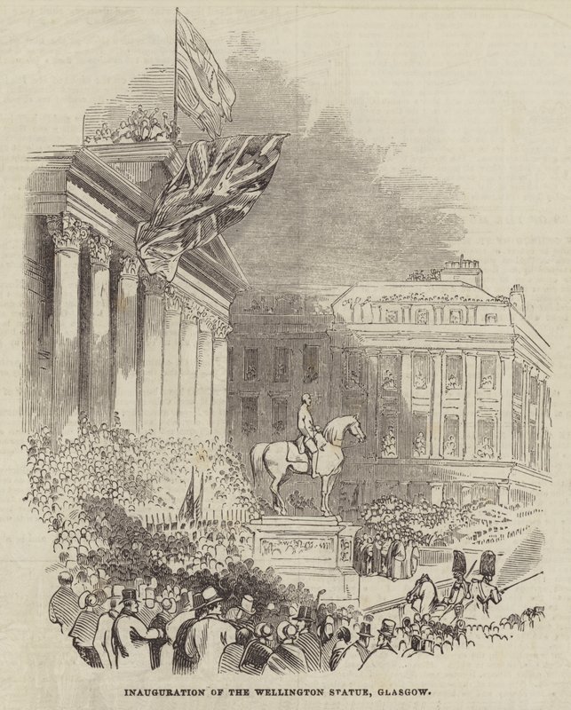 Einweihung der Wellington-Statue, Glasgow (Gravur) von English School