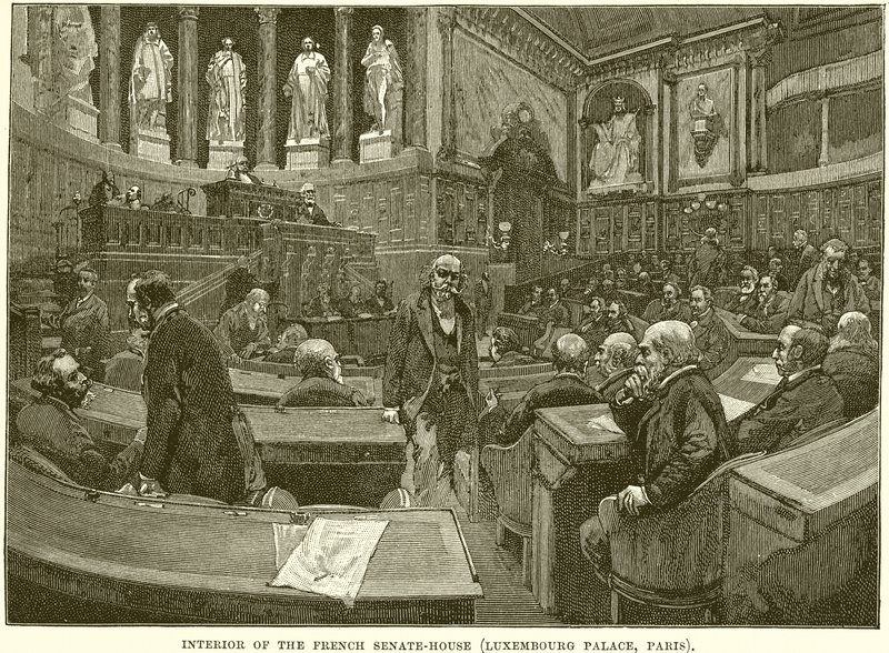 Innenansicht des französischen Senatshauses (Luxemburg-Palast, Paris) von English School
