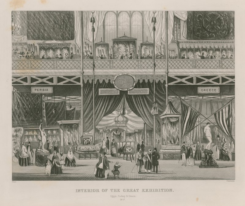 Innenansicht der Großen Ausstellung, 1851, Ägypten, Türkei & Griechenland von English School