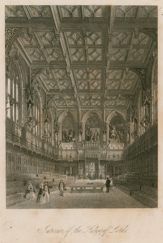 Innenansicht des House of Lords, Westminster, London von English School