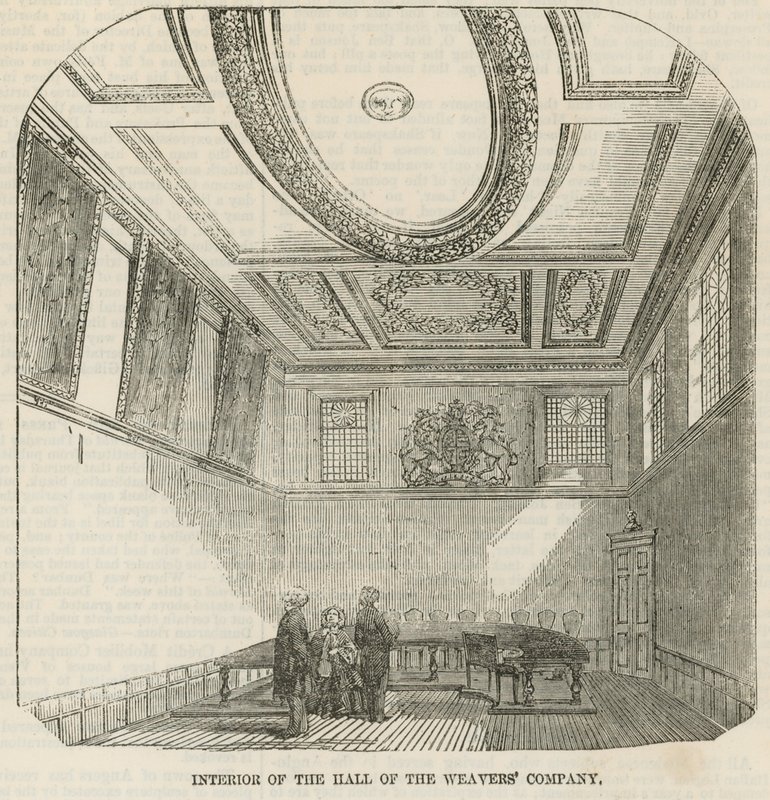 Innenraum der Halle der Weavers Company von English School