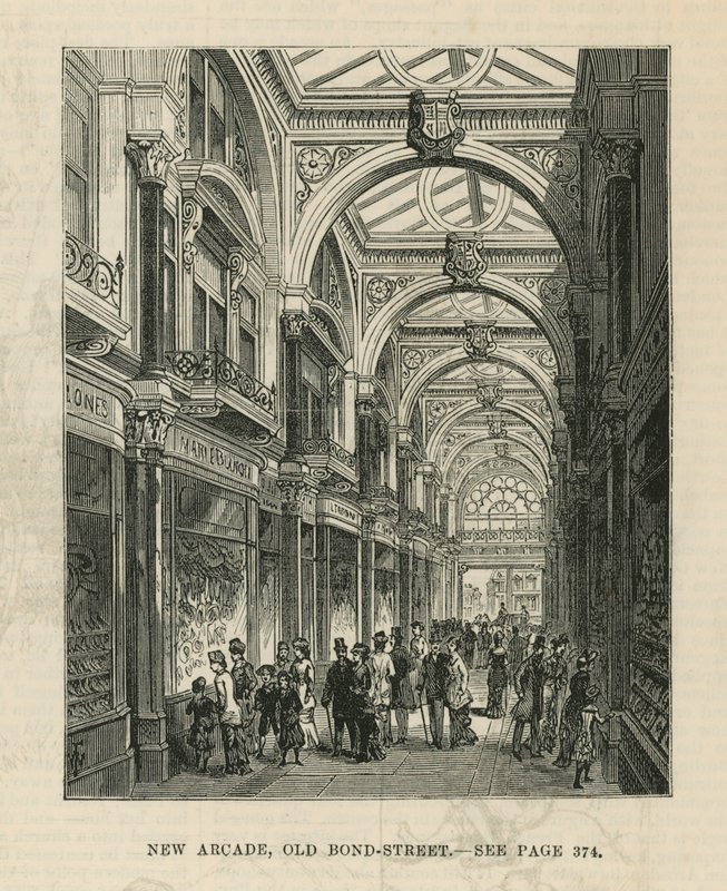 Innenansicht der neuen Arkade in der Old Bond Street von English School