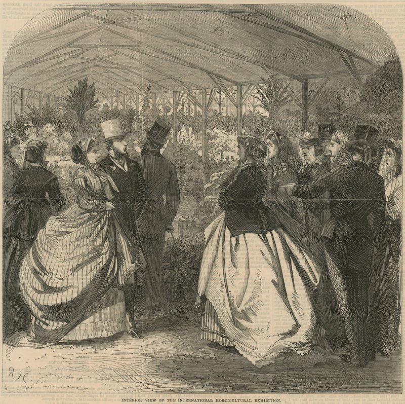 Innenansicht der Internationalen Gartenbauausstellung von English School