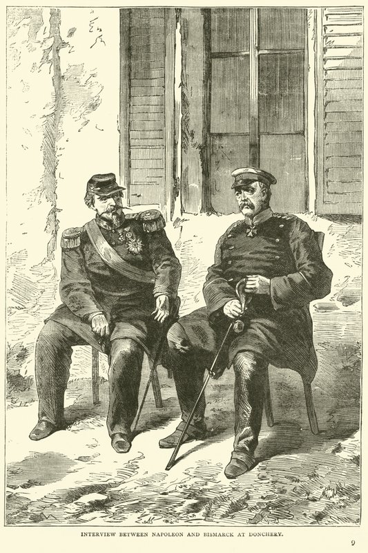 Interview zwischen Napoleon und Bismarck in Donchery, September 1870 von English School