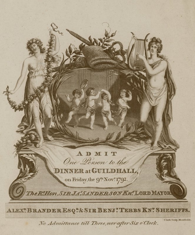 Einladung zu einem Bankett in der Guildhall, London, am 9. November 1792 von English School