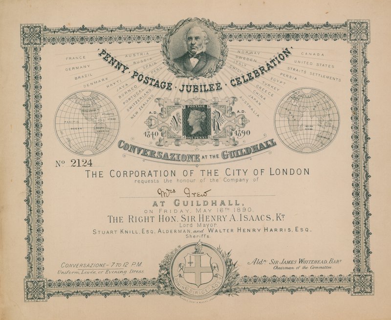 Einladung zur Jubiläumsfeier der Penny Postage von English School