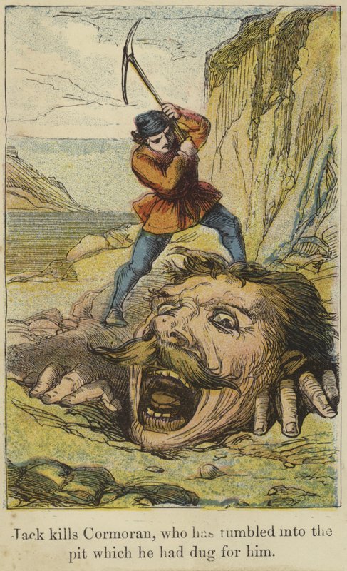 Jack tötet Cormoran, der in die Grube gefallen ist, die er für ihn gegraben hatte von English School