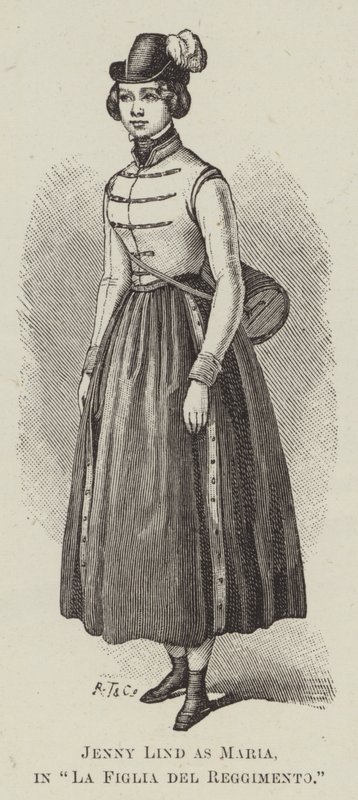 Jenny Lind als Maria in "La Figlia del Reggimento" von English School