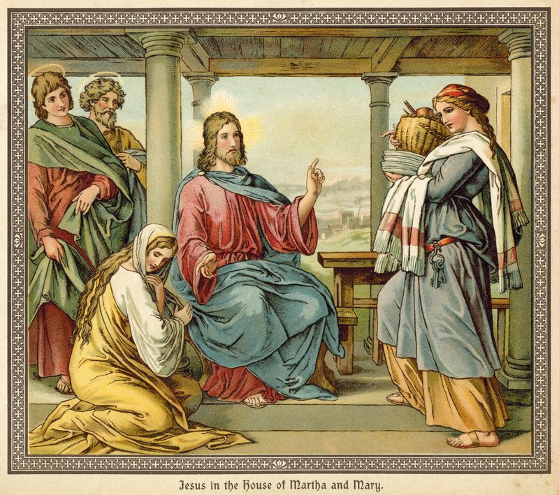 Jesus im Haus von Martha und Maria von English School