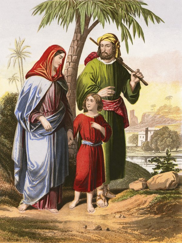 Jesus kehrt mit seinen Eltern nach Nazareth zurück von English School