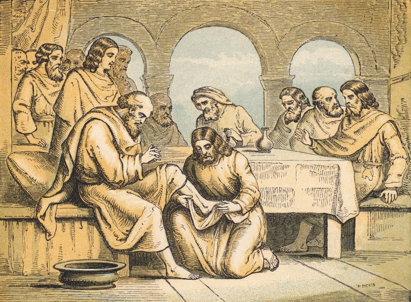 Jesus wäscht die Füße seiner Jünger von English School