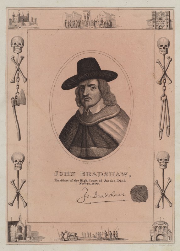 John Bradshaw, Präsident des Hohen Gerichtshofs, starb am 22. November 1695 von English School