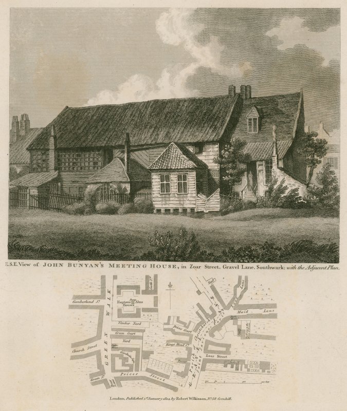 John Bunyans Versammlungshaus, Zoar Street, Gravel Lane, Southwark von English School