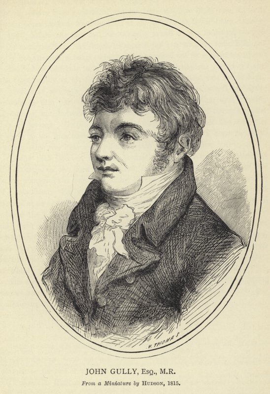 John Gully, Esquire, MR, nach einem Miniaturbild von Hudson, 1815 von English School