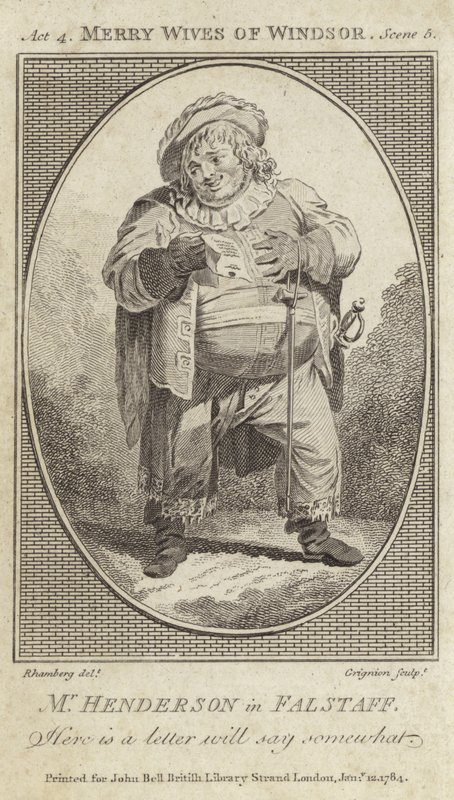 John Henderson als Falstaff in Die lustigen Weiber von Windsor von English School