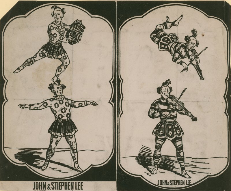 John Lee und Stephen Lee, Zirkusakrobaten und Musiker von English School