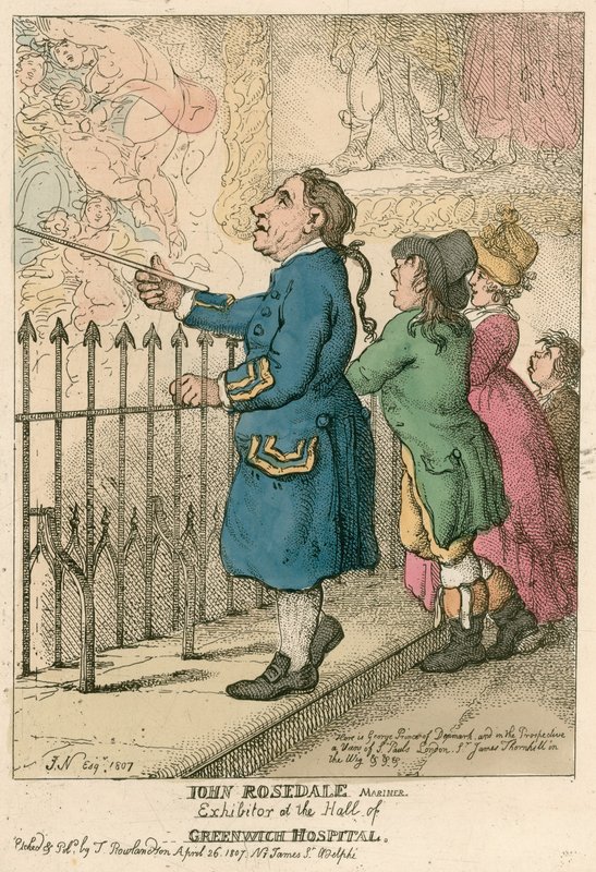 John Rosedale, Seemann, Aussteller in der Halle des Greenwich Hospital, London von English School