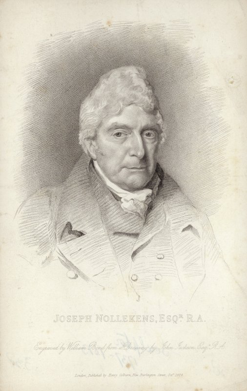 Joseph Nollekens, englischer Bildhauer. Gravur von William Bond von English School