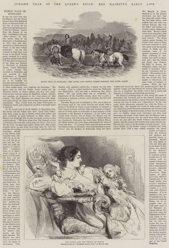 Jubiläumsjahr der Regentschaft der Königin, das frühe Leben Ihrer Majestät (Stich) von English School