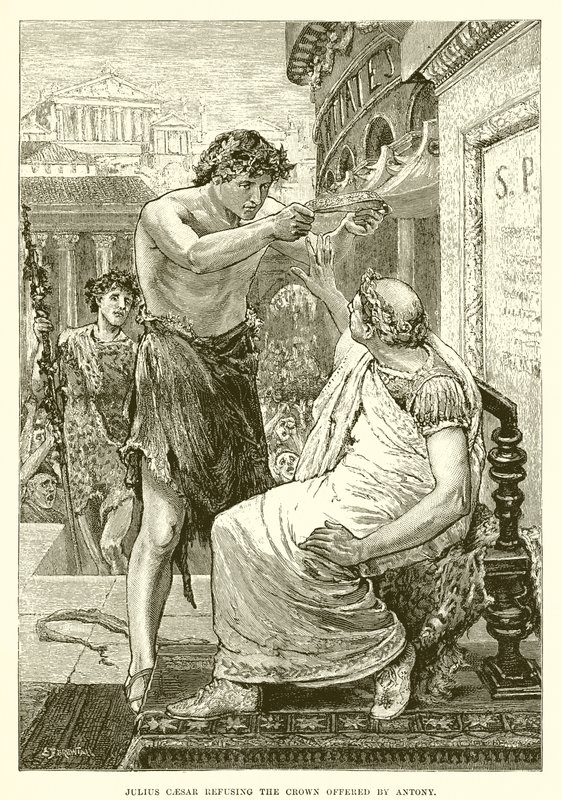 Julius Caesar lehnt die von Antonius angebotene Krone ab von English School