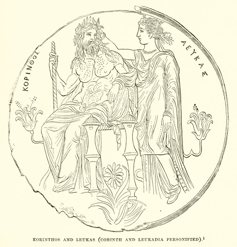 Korinthos und Leukas (Personifikation von Korinth und Leukadia) von English School
