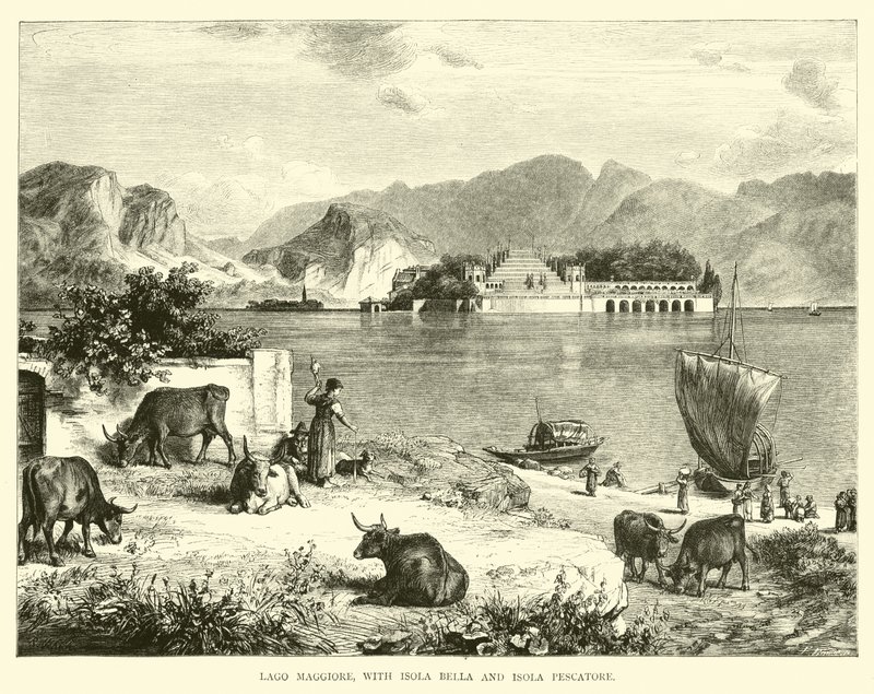 Lago Maggiore mit Isola Bella und Isola Pescatore von English School