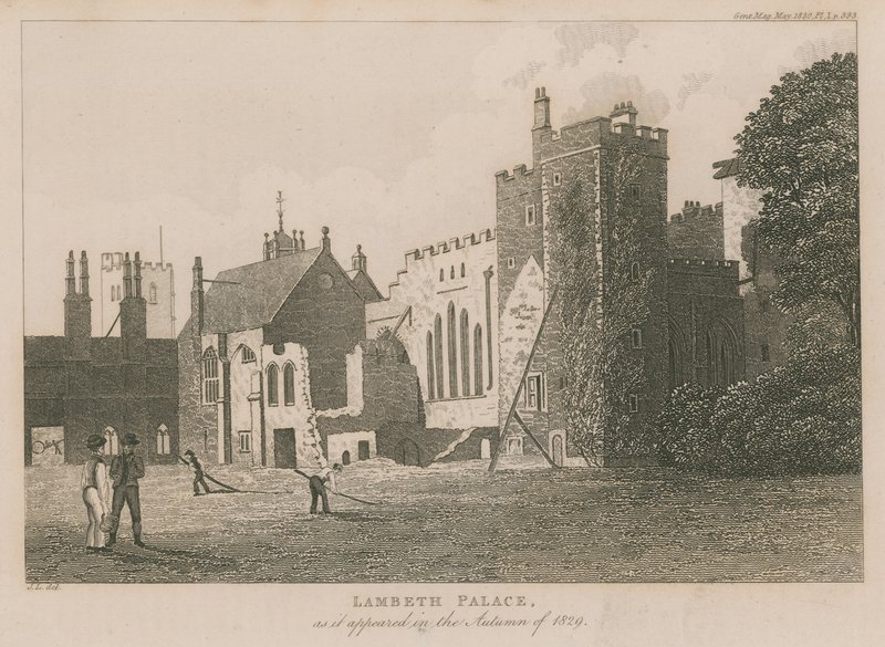 Lambeth Palace, wie er im Herbst 1829 erschien von English School