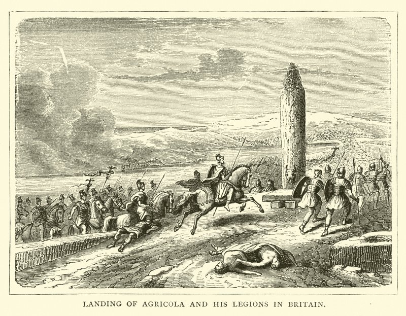 Landung von Agricola und seinen Legionen in Britannien von English School