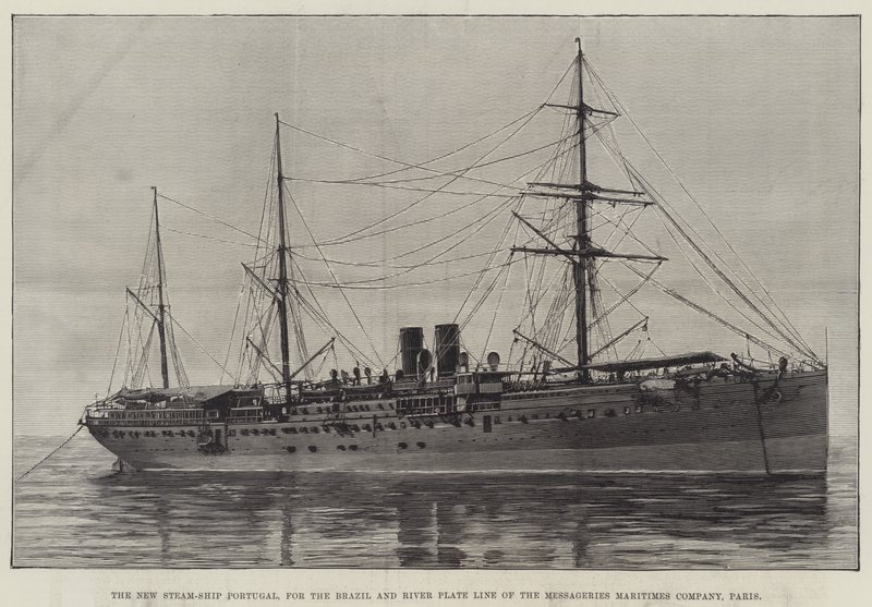 Stapellauf eines bewaffneten australischen Passagierdampfers, der Courier, in Wallsend-on-Tyne (Gravur) von English School