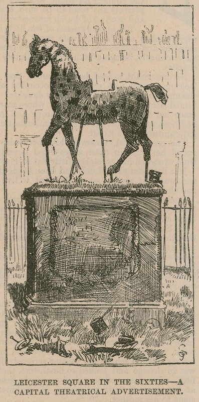 Leicester Square in den 1860er Jahren: eine großartige Theaterwerbung von English School