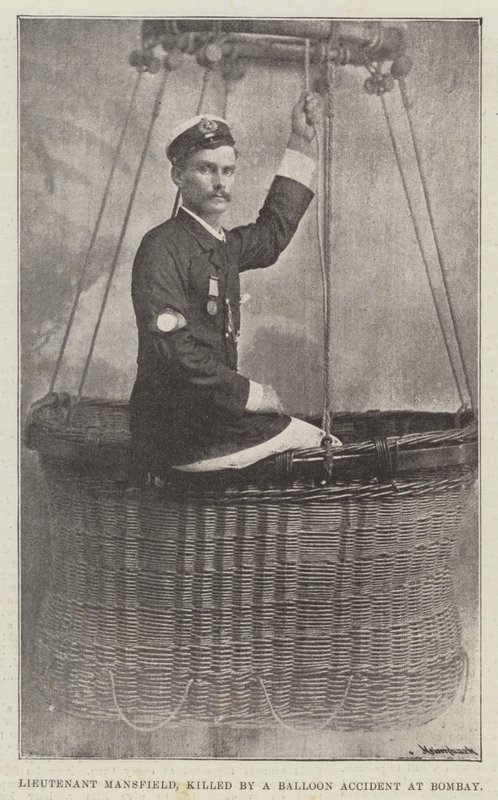 Leutnant Mansfield, bei einem Ballonunfall in Bombay getötet von English School