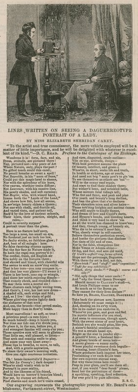 Zeilen, geschrieben beim Betrachten eines Daguerreotyp-Porträts einer Dame von English School