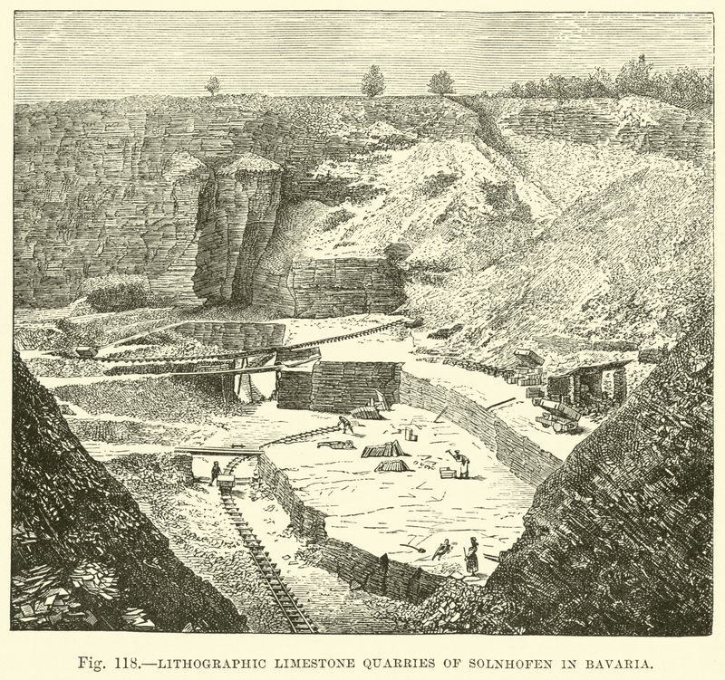 Lithographische Kalksteinbrüche von Solnhofen in Bayern von English School