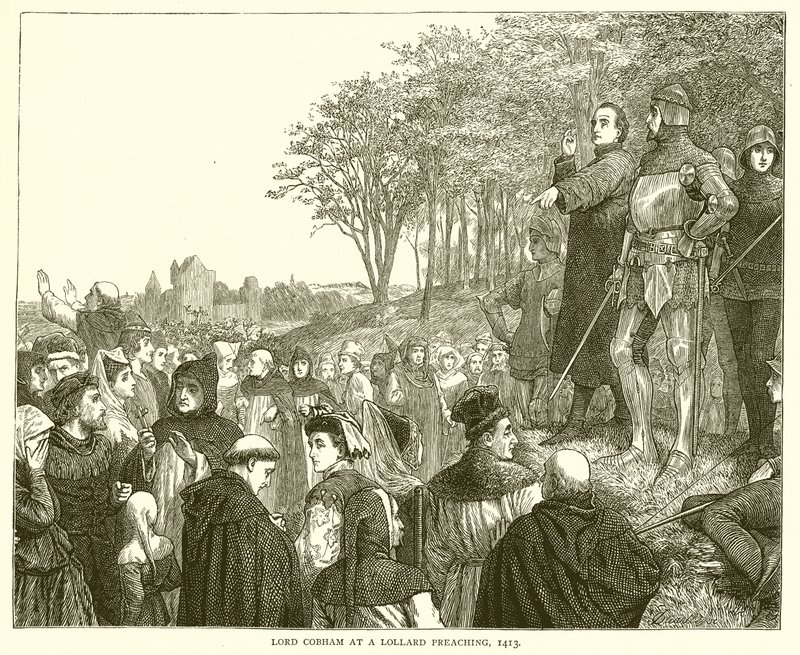 Lord Cobham bei einer Lollardenpredigt, 1413 von English School