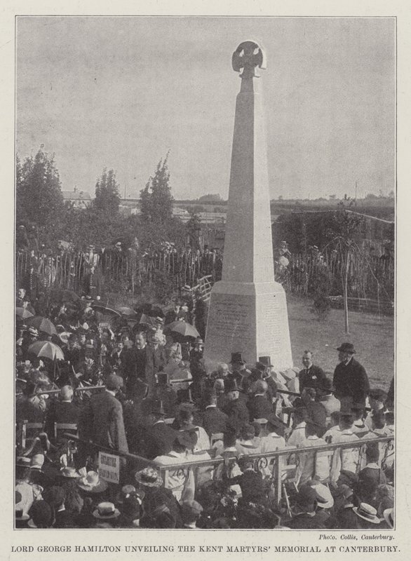 Lord George Hamilton enthüllt das Kent Martyrs