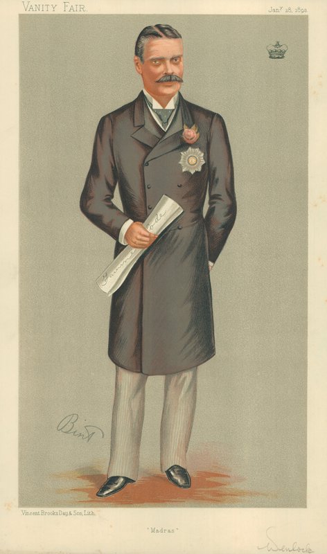 Lord Wenlock, Madras, 28. Januar 1893, Vanity Fair Karikatur von English School