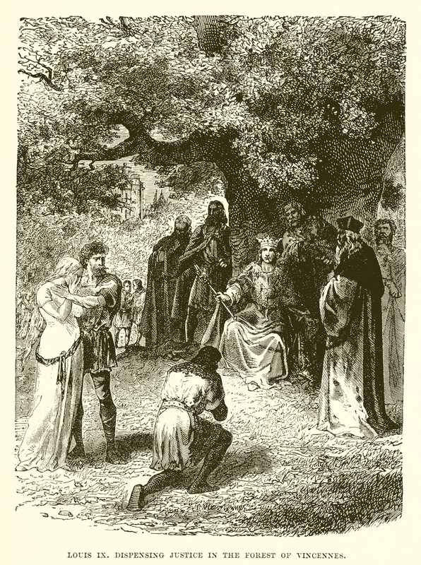 Ludwig IX. spricht Recht im Wald von Vincennes von English School
