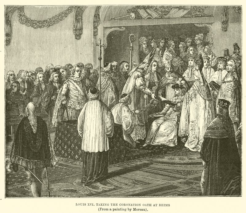 Ludwig XVI. legt den Krönungseid in Reims ab von English School