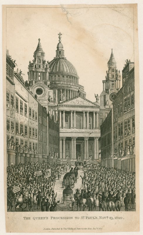Ludgate Hill. Die Prozession der Königin zur St. Pauls-Kathedrale, 29. November 1820 von English School
