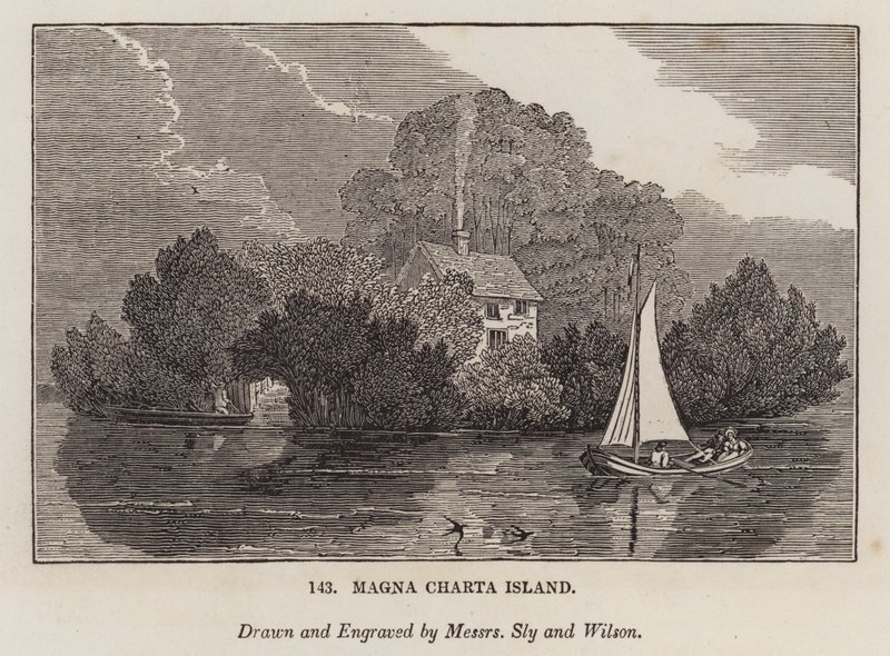 Magna Charta Insel (Gravur) von English School