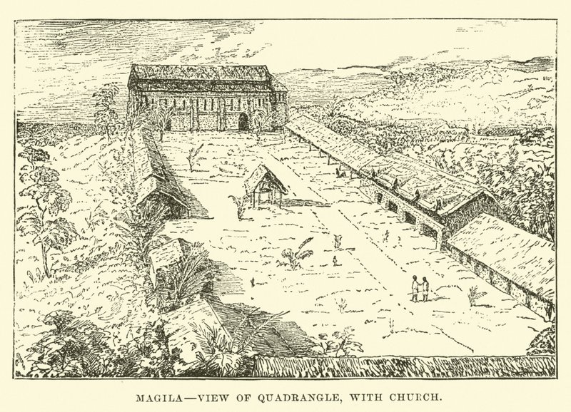 Mangila, Blick auf den Innenhof mit Kirche von English School