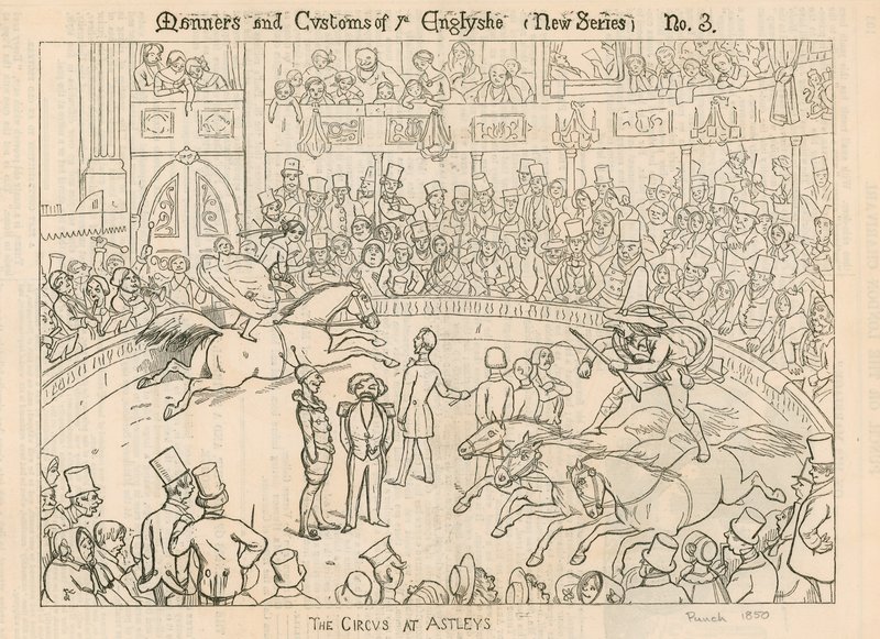 Sitten und Gebräuche der Engländer: Der Zirkus im Astleys (Astleys Amphitheater), London von English School