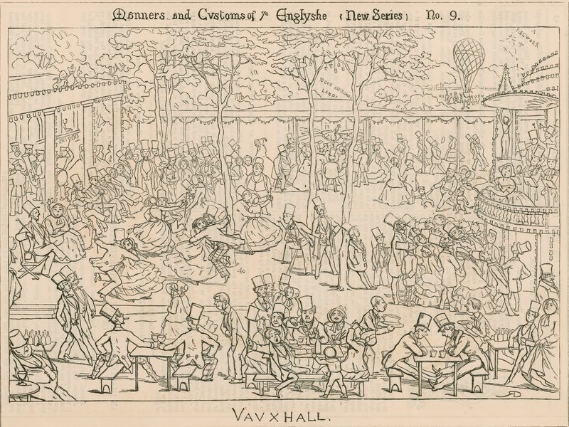 Sitten und Gebräuche der Engländer; Vauxhall-Gärten, London von English School