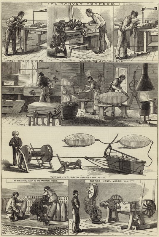 Herstellung von Kriegsmaterial im Königlichen Arsenal von English School