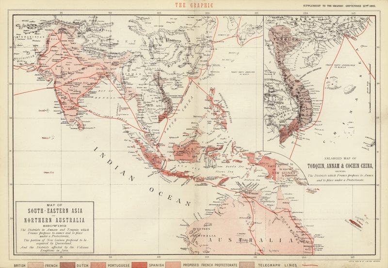 Karte von Südostasien und Nordaustralien von English School