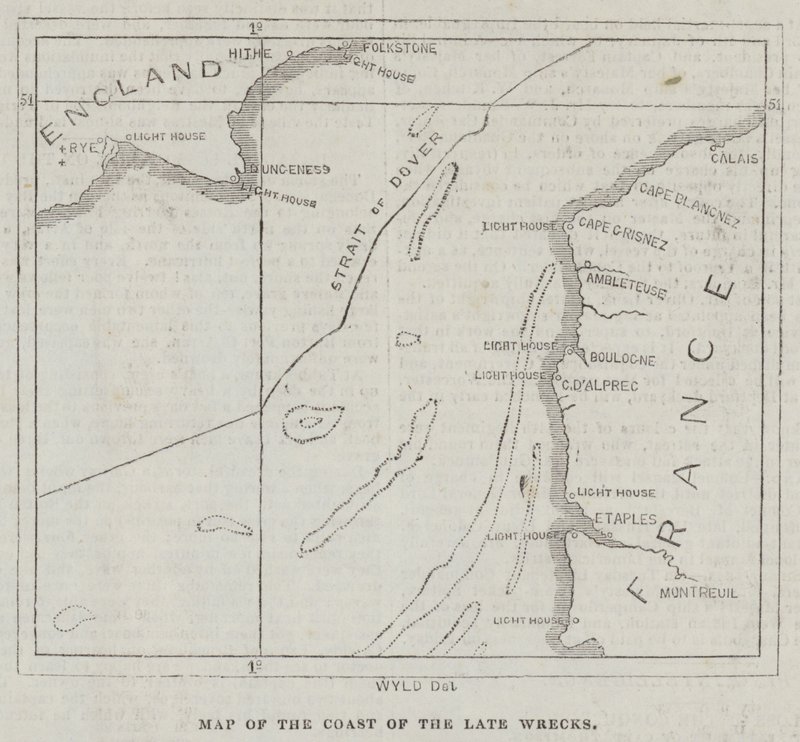 Karte der Küste der letzten Wracks (Stich) von English School