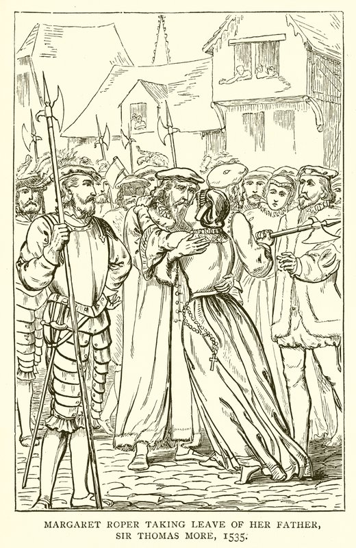 Margaret Roper nimmt Abschied von ihrem Vater, Sir Thomas More, 1535 von English School
