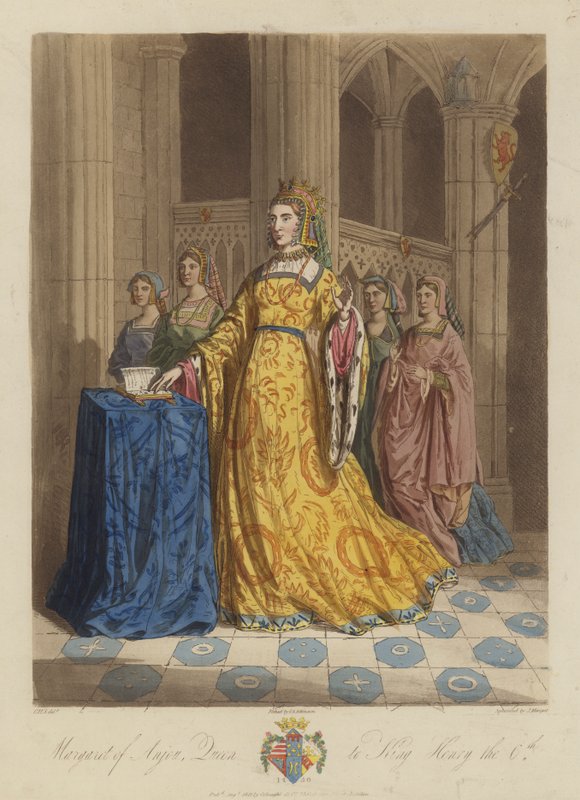 Margarete von Anjou, Königin von König Heinrich VI. von England (Aquatinta) von English School