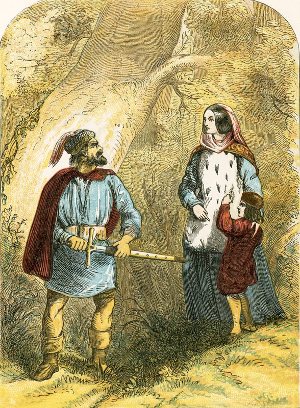 Margarete von Anjou und ihr Sohn treffen den Räuber im Wald von English School