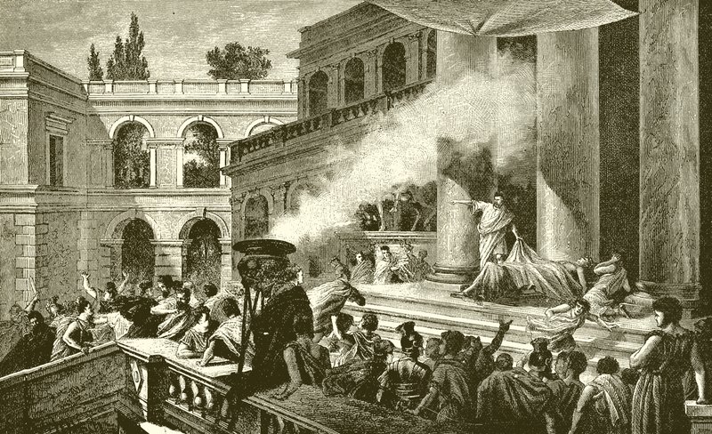 Mark Antonius zeigt dem Volk den Leichnam von Caesar von English School